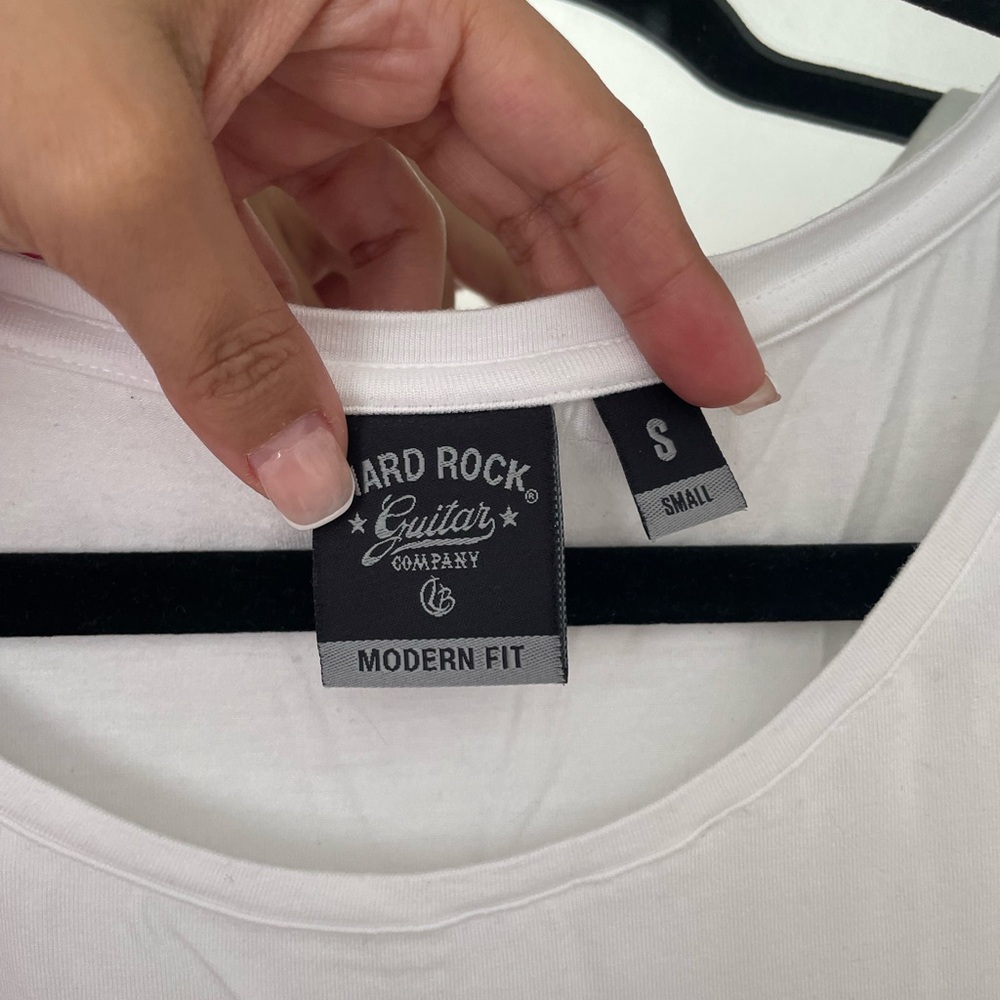 Hard Rock Guitar Company White Muscle Tee with Black and Red Accents - Picture 4 of 4